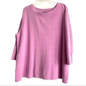 Sag Harbor Light Purple 3/4 Sleeve Sweater 1X